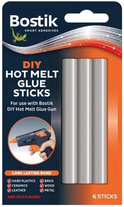Bostik DIY Hot Melt Glue Sticks All Purpose 12mm x 100mm For Glue Gun 6 Sticks 