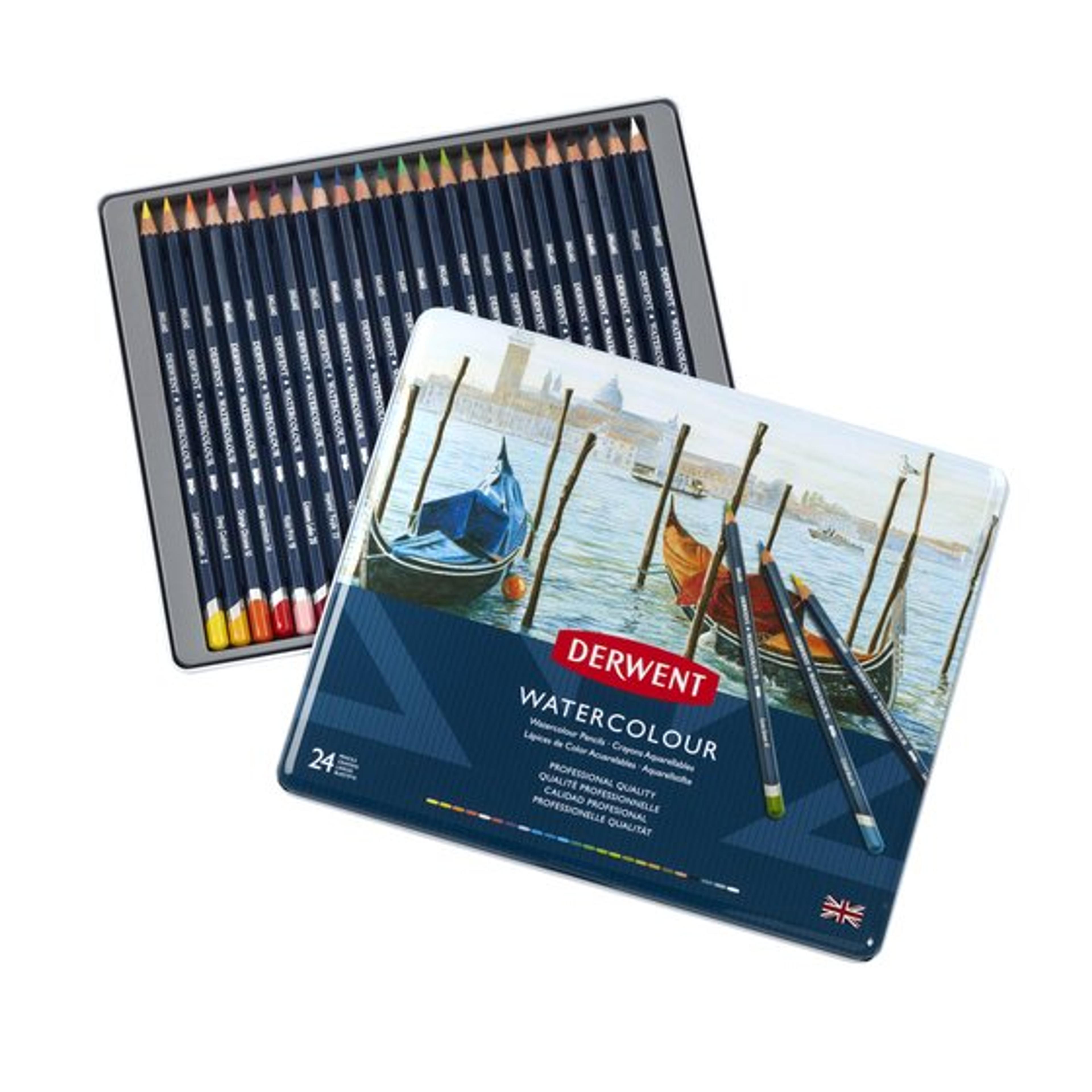 DERWENT Watercolour Pencils - Assorted - Tin of 24