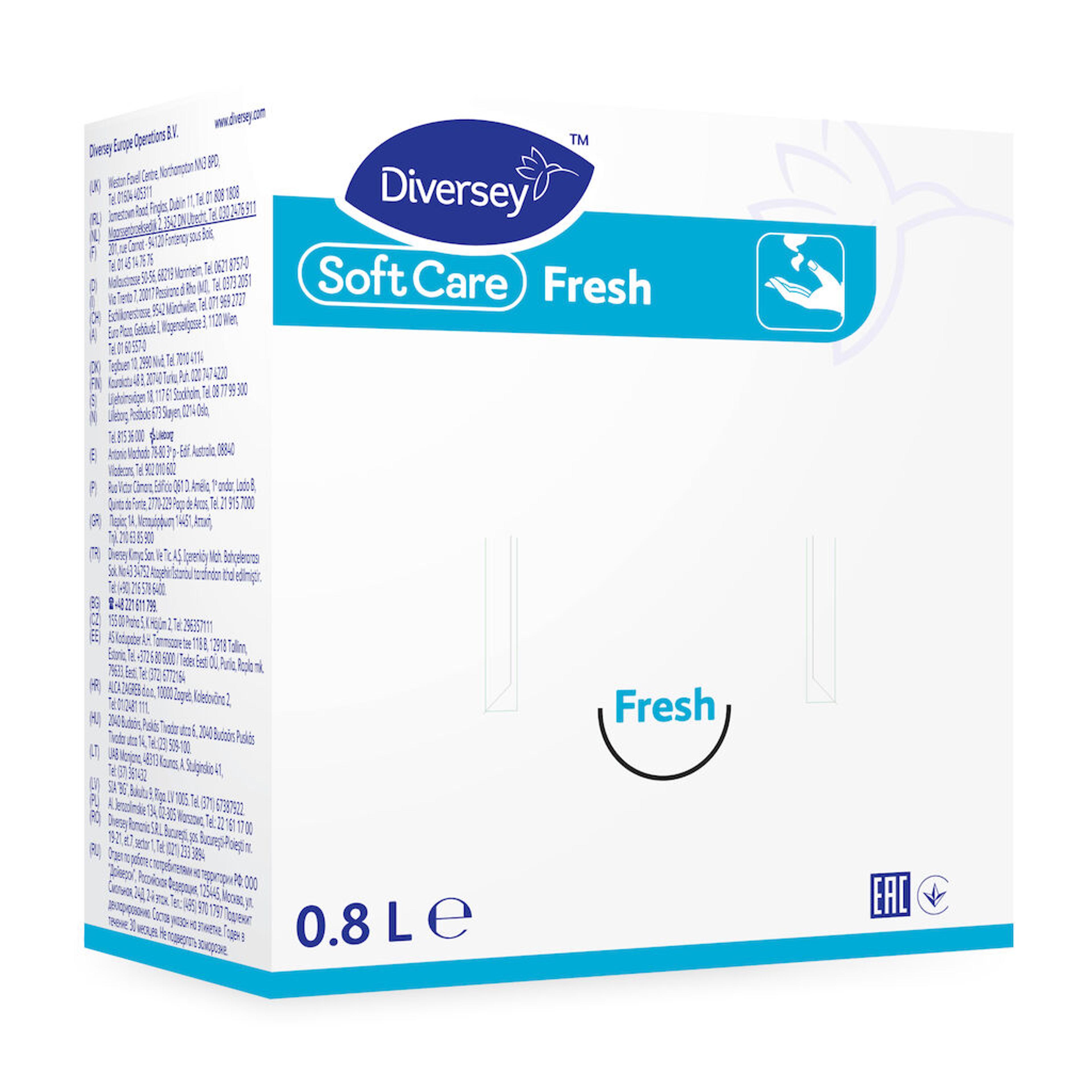 Soft Care Fresh Handwashing Cream - 800ml - Pack of 6