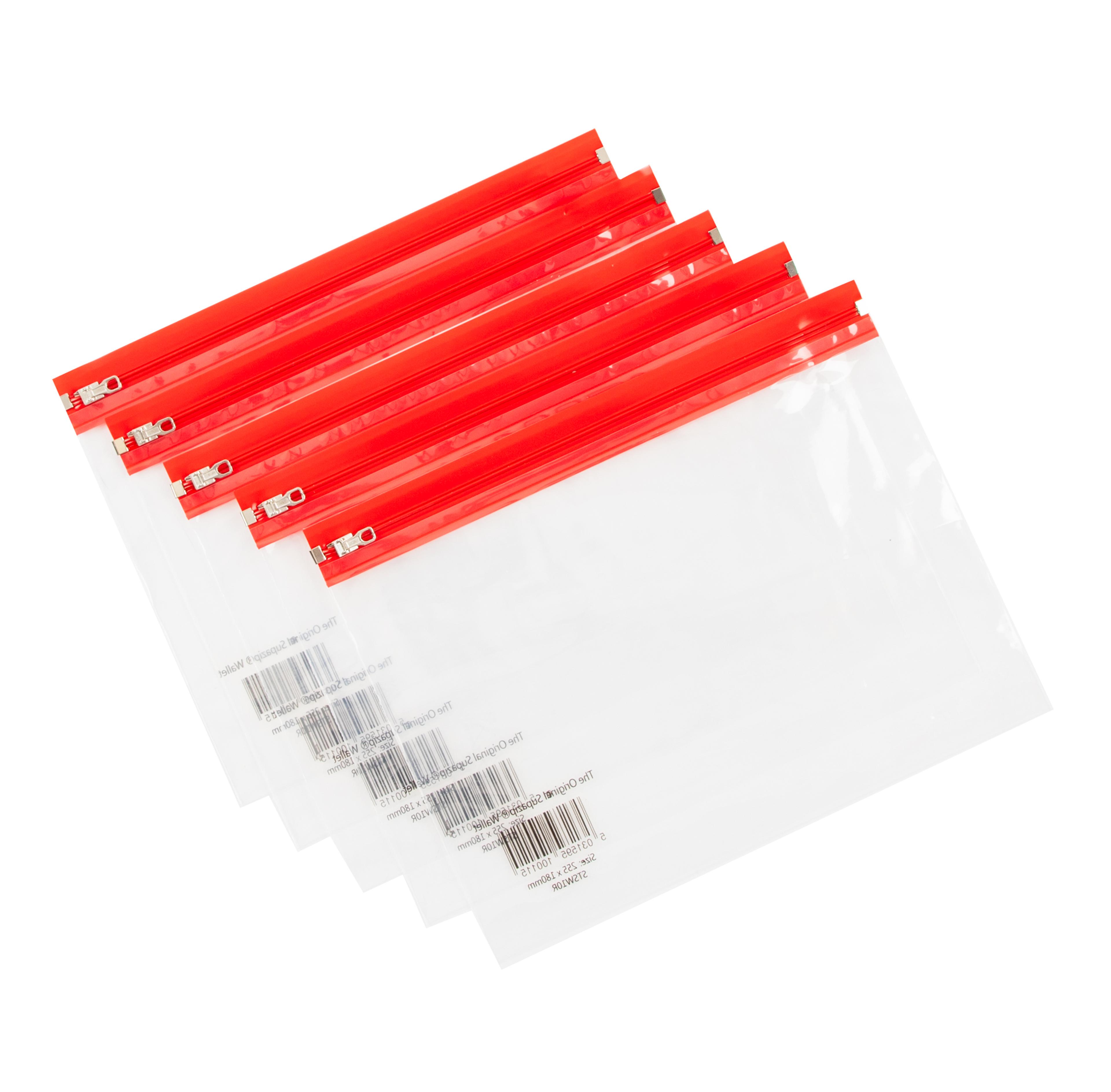Zip Wallet - A5 - Red - Pack of 25