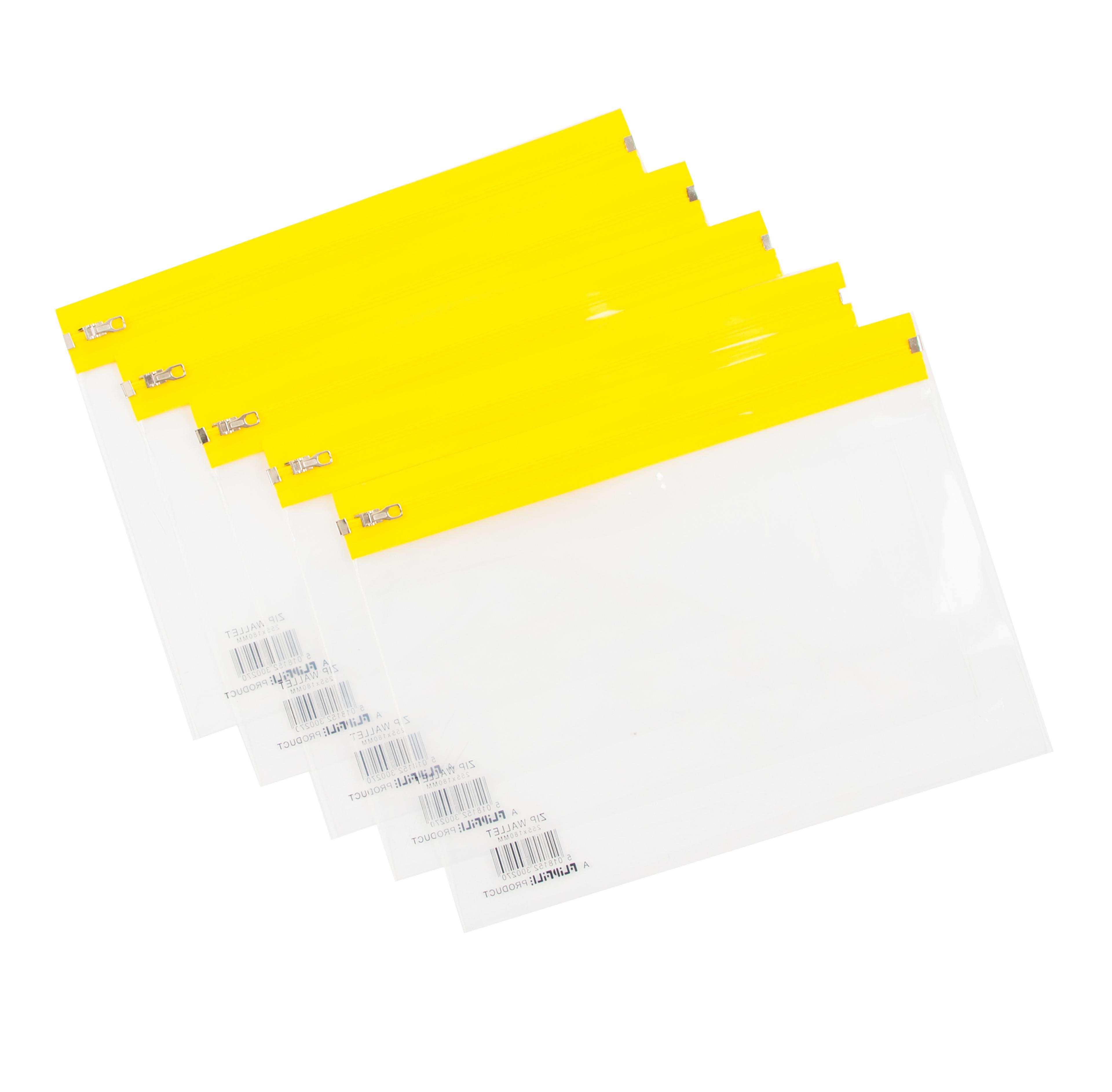 Zip Wallet - A5 - Yellow - Pack of 25