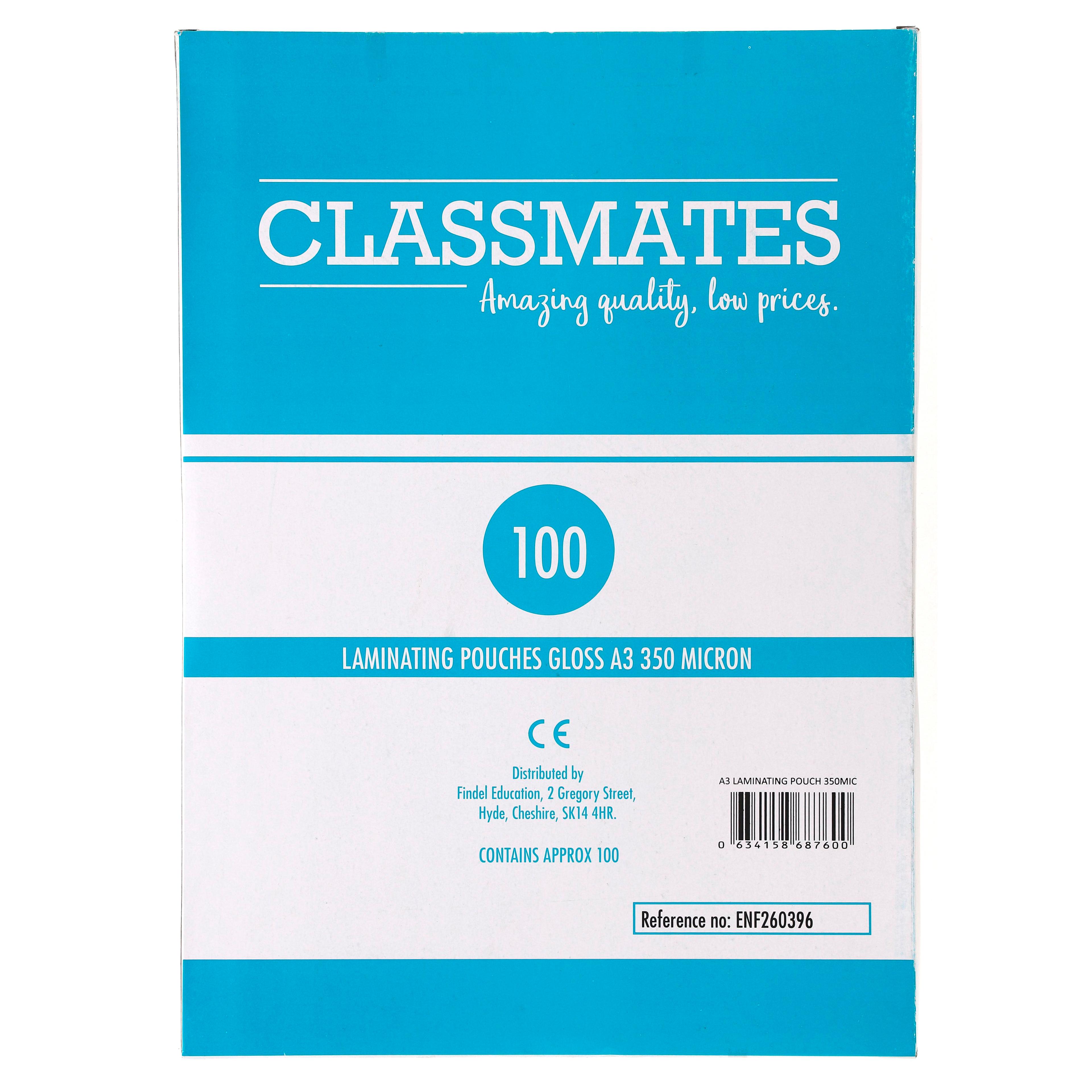 Classmates Gloss Laminating Pouches (350 Micron) - A3 - Box of 100