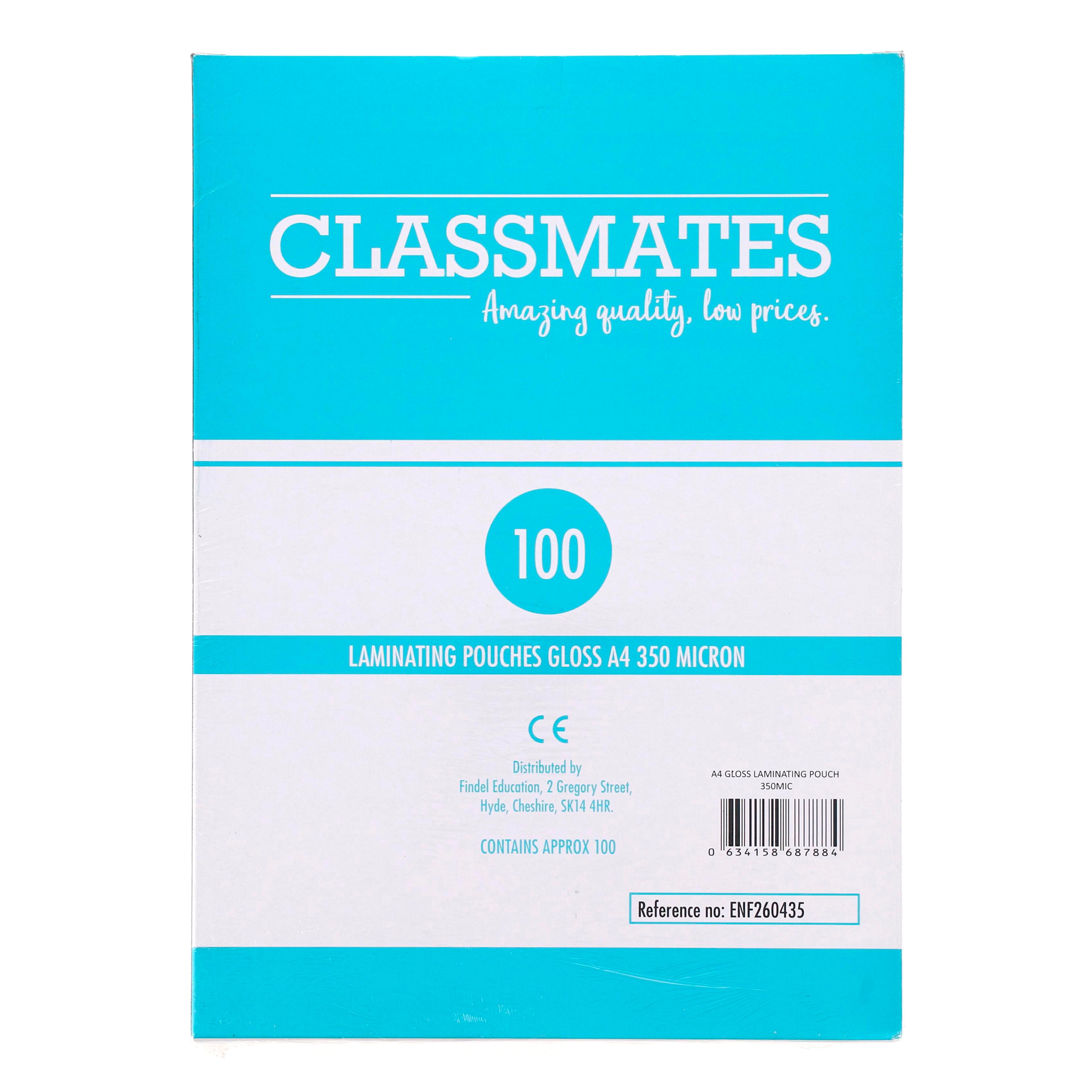 Classmates Gloss Laminating Pouches (350 Micron) - A4 - Box of 100