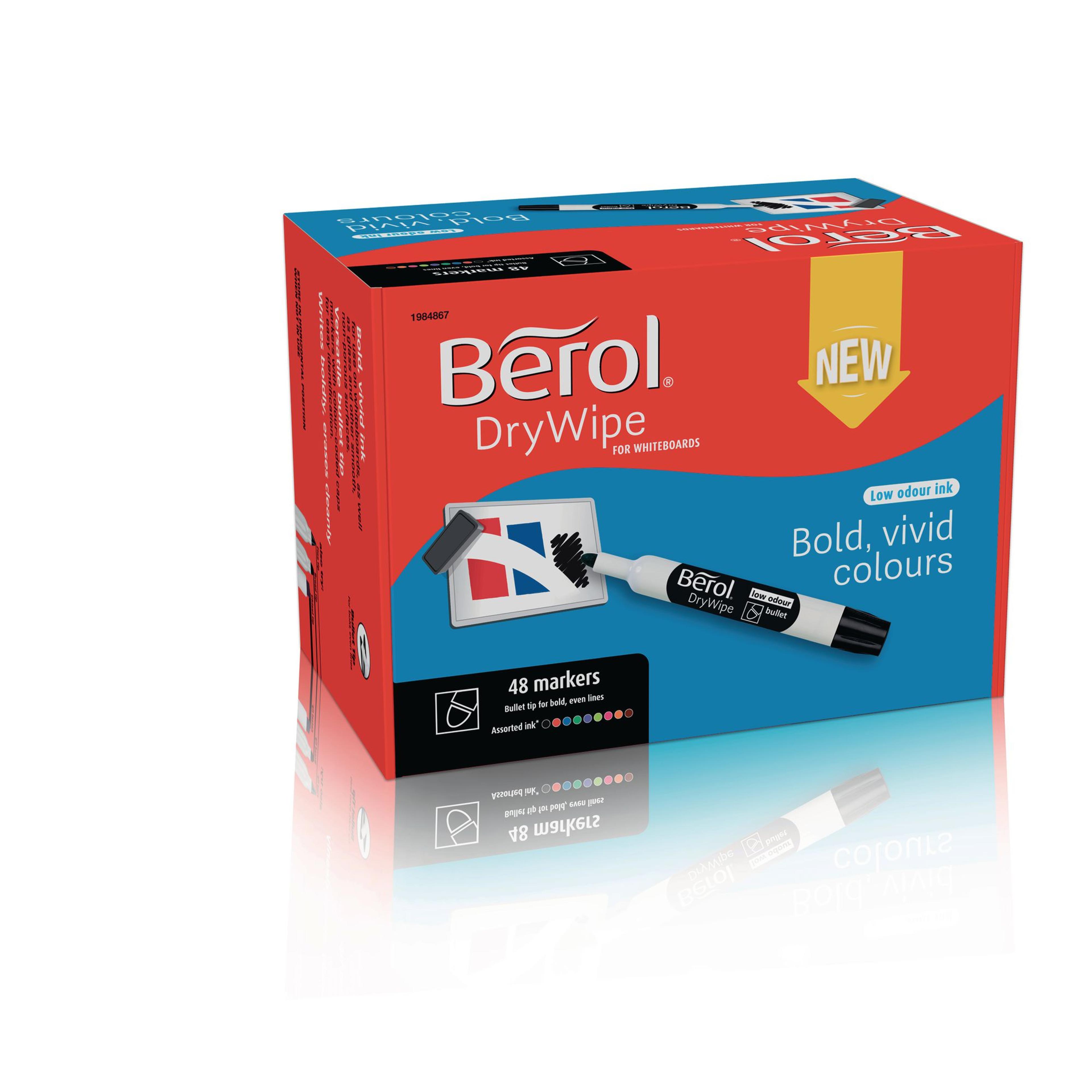 Berol Whiteboard Marker - Assorted - Bullet Tip - Pack of 48