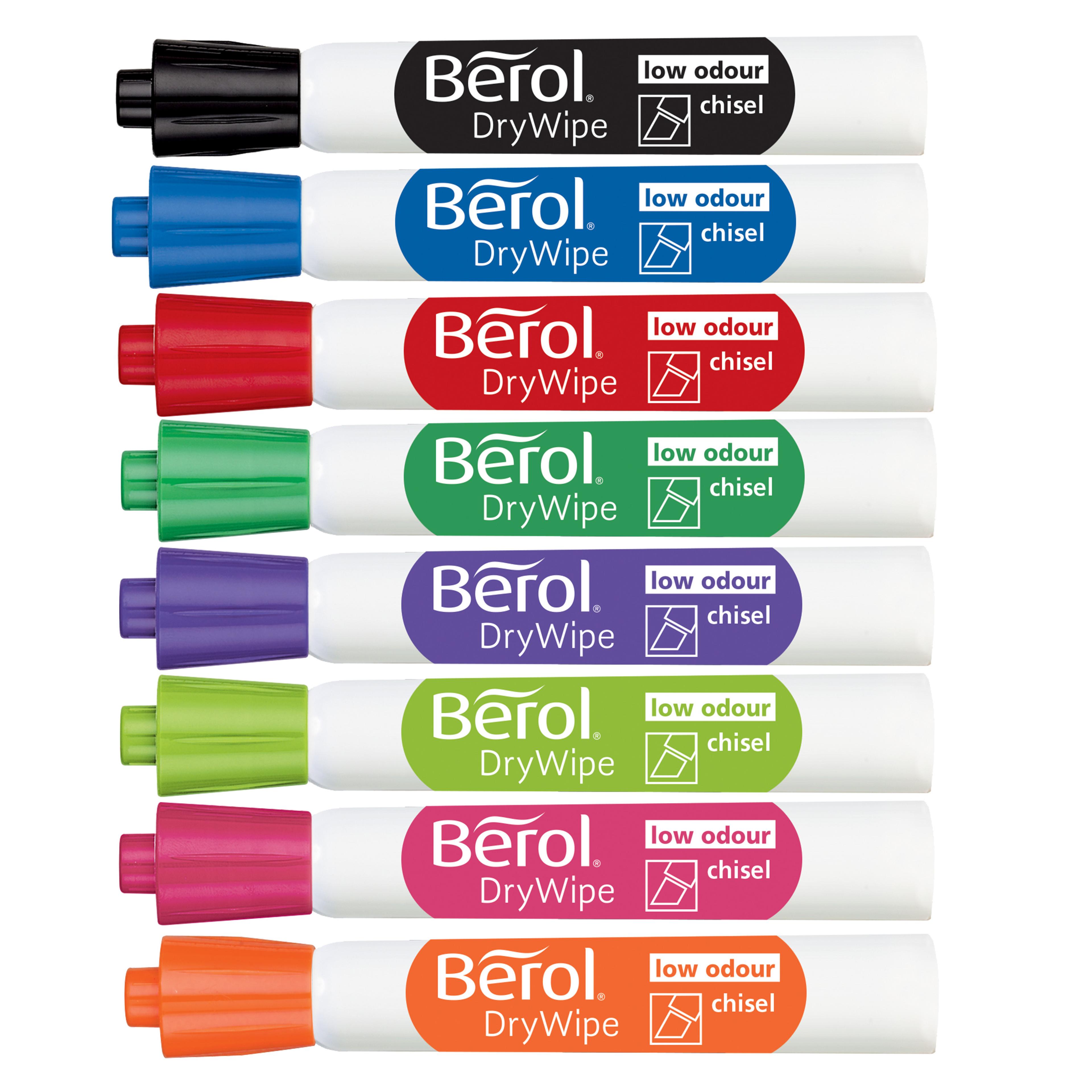 Berol Whiteboard Marker - Assorted - Chisel Tip - Pack of 8
