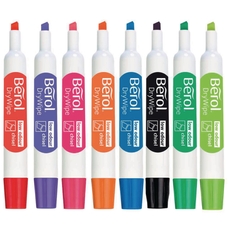 Berol Whiteboard Marker - Assorted Colours - Chisel Tip - Pack of 8