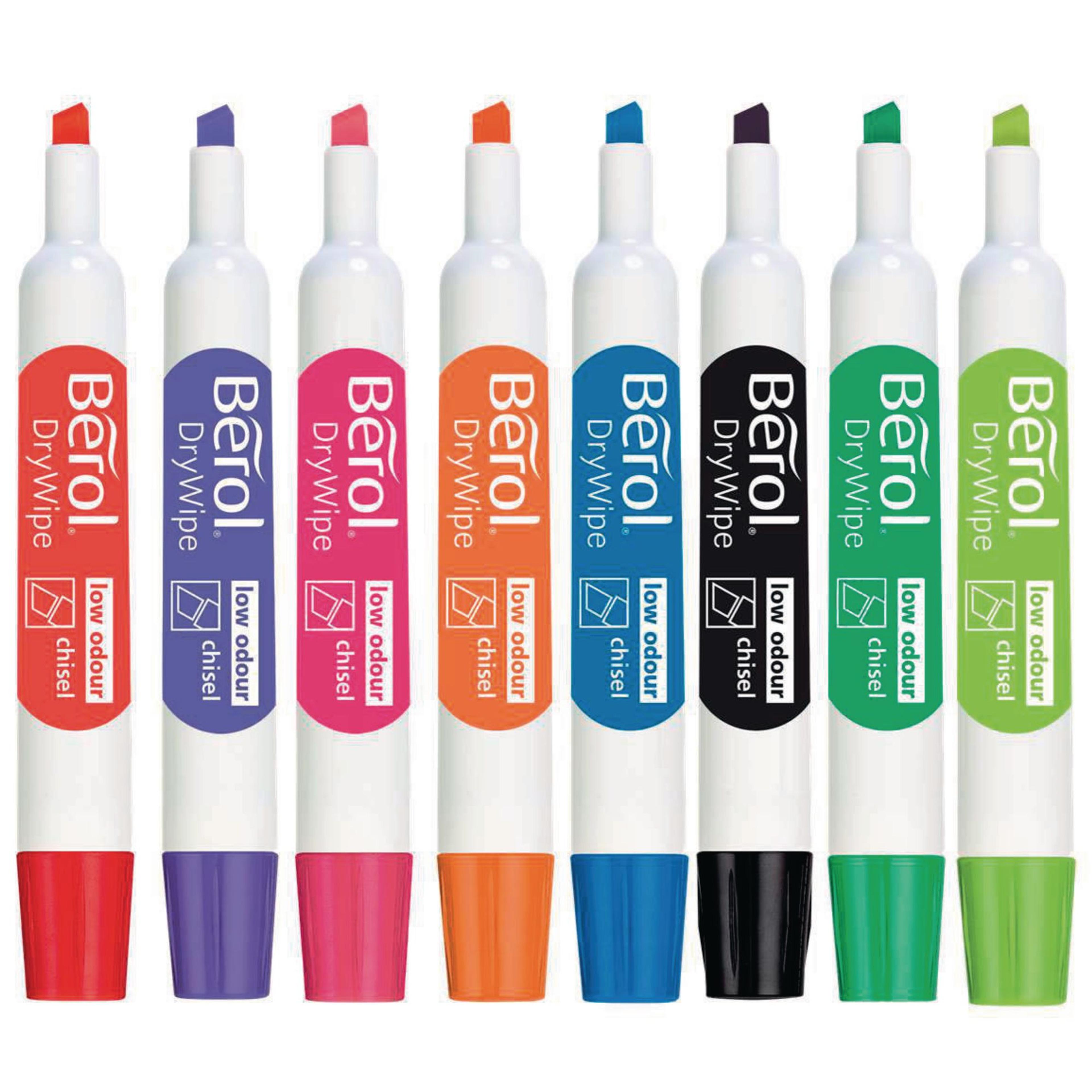 Berol Whiteboard Marker - Assorted Colours - Chisel Tip - Pack of 8