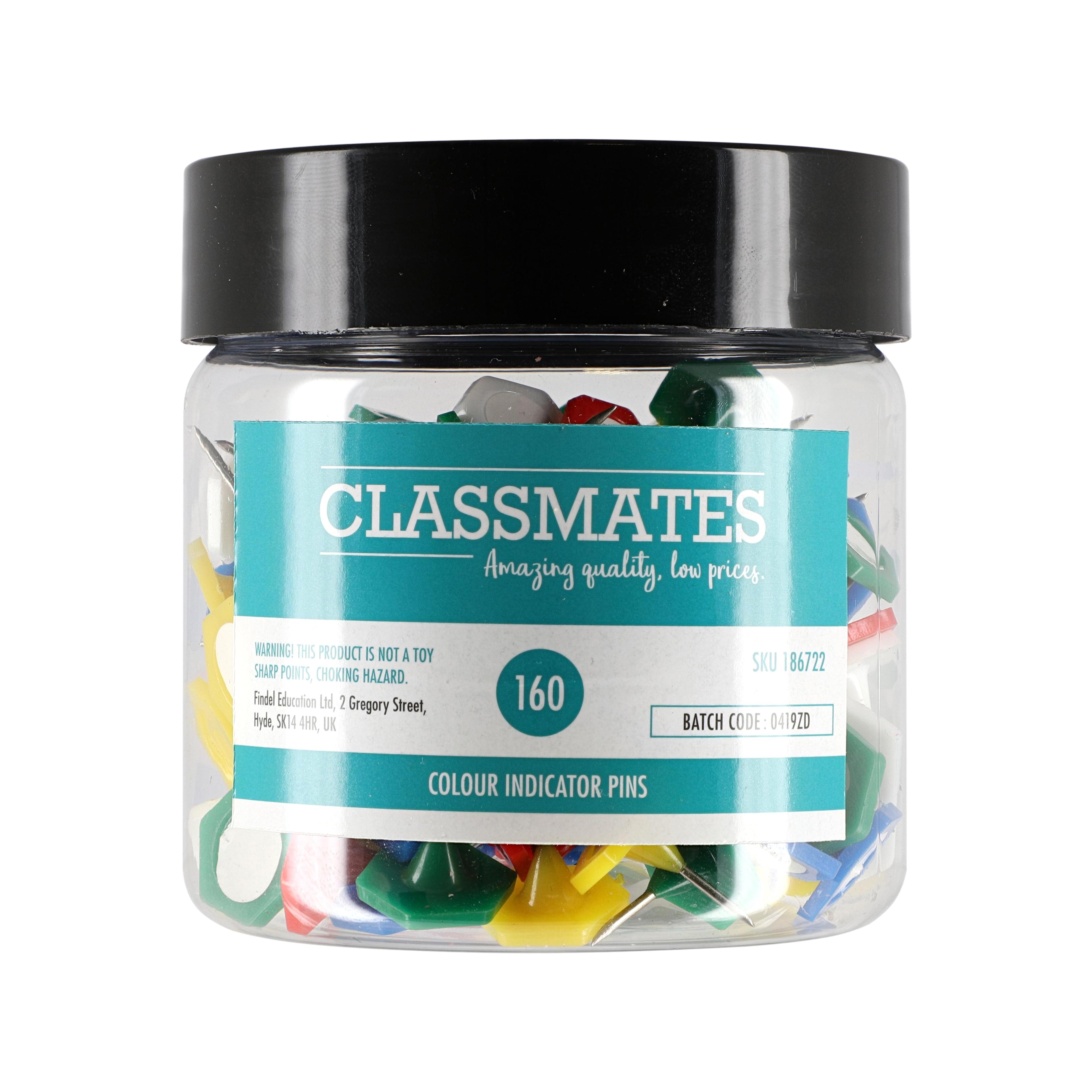 Classmates Indicator Pins - Assorted - Pack of 160