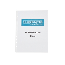 Classmates Pre-Punched Laminating Pouches 150 Micron A4 Gloss - Box of 100