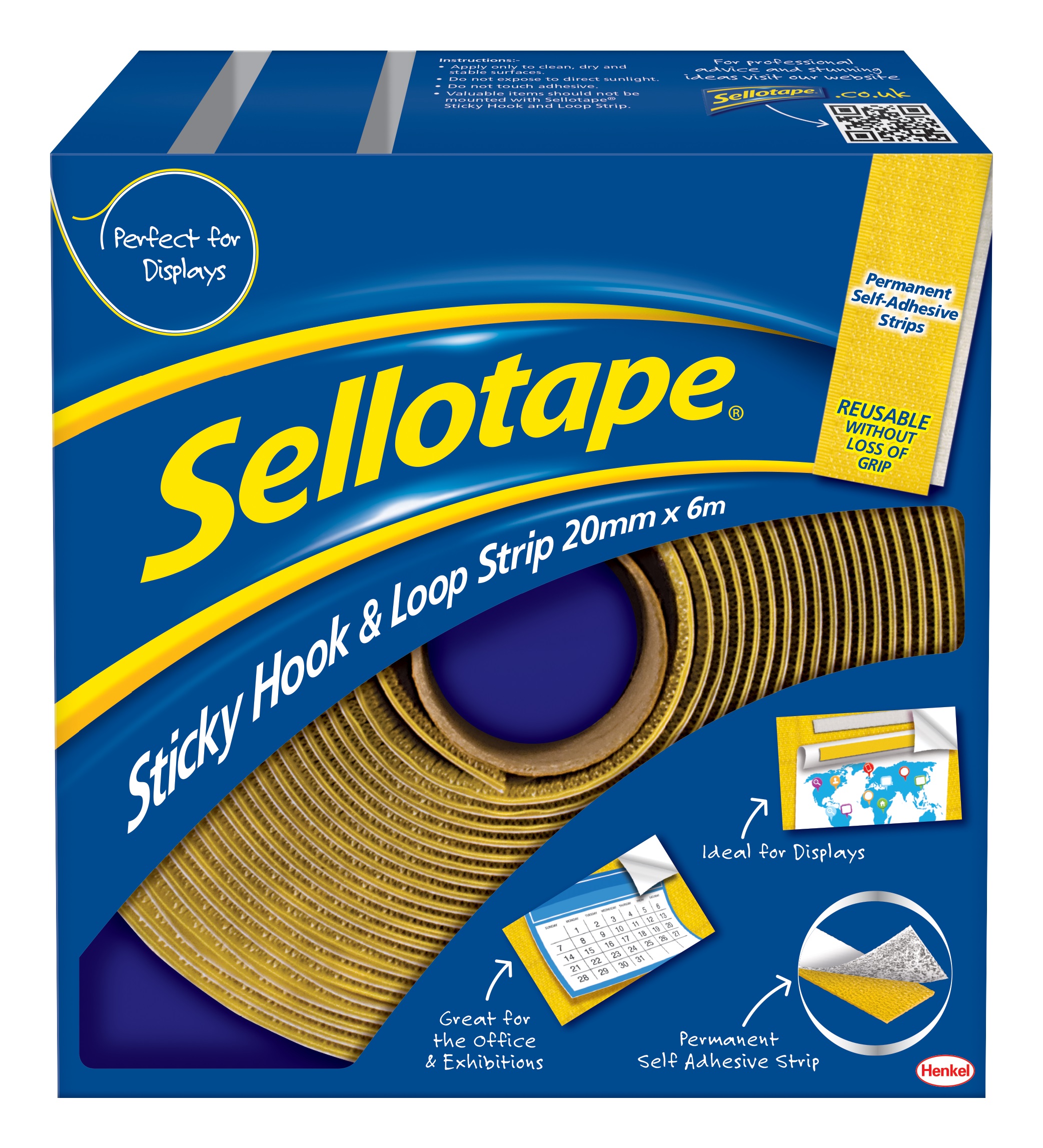 Sellotape Hook and Loop Strip - 20mm