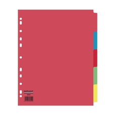 EASTLIGHT Extra Wide 5 Part Europunched Subject Dividers - A4 - Pack of 1