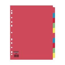 EASTLIGHT Extra Wide 10 Part Europunched Subject Dividers - A4 - Each