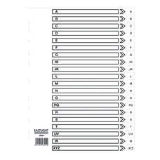 EASTLIGHT A-Z Europunched Polypropylene Dividers - A4 - Pack of 1