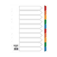 EASTLIGHT 10 Part Europunched Mylar Dividers - A4 - Pack of 1