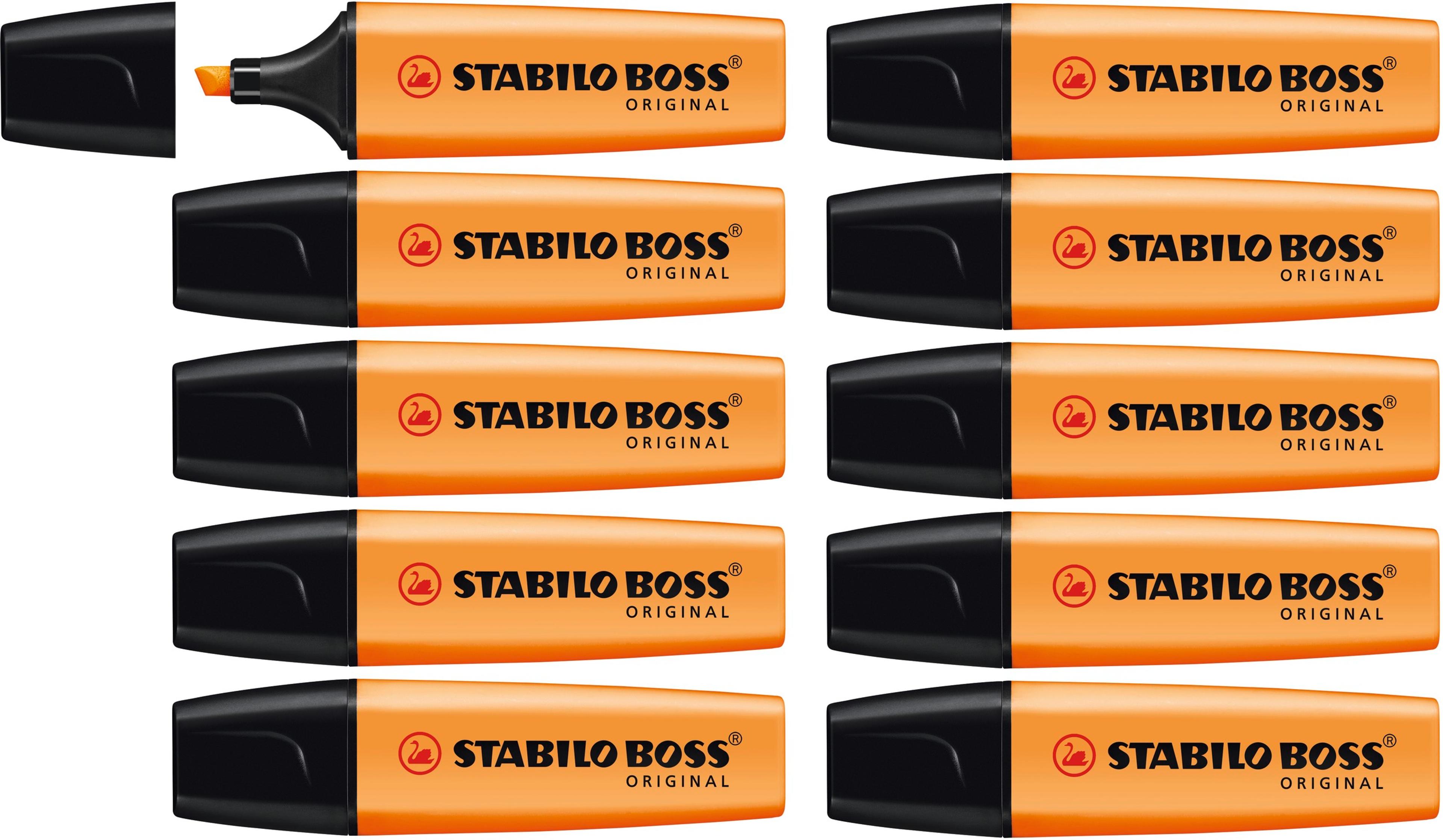 STABILO Boss Original Highlighter - Orange - Pack of 10