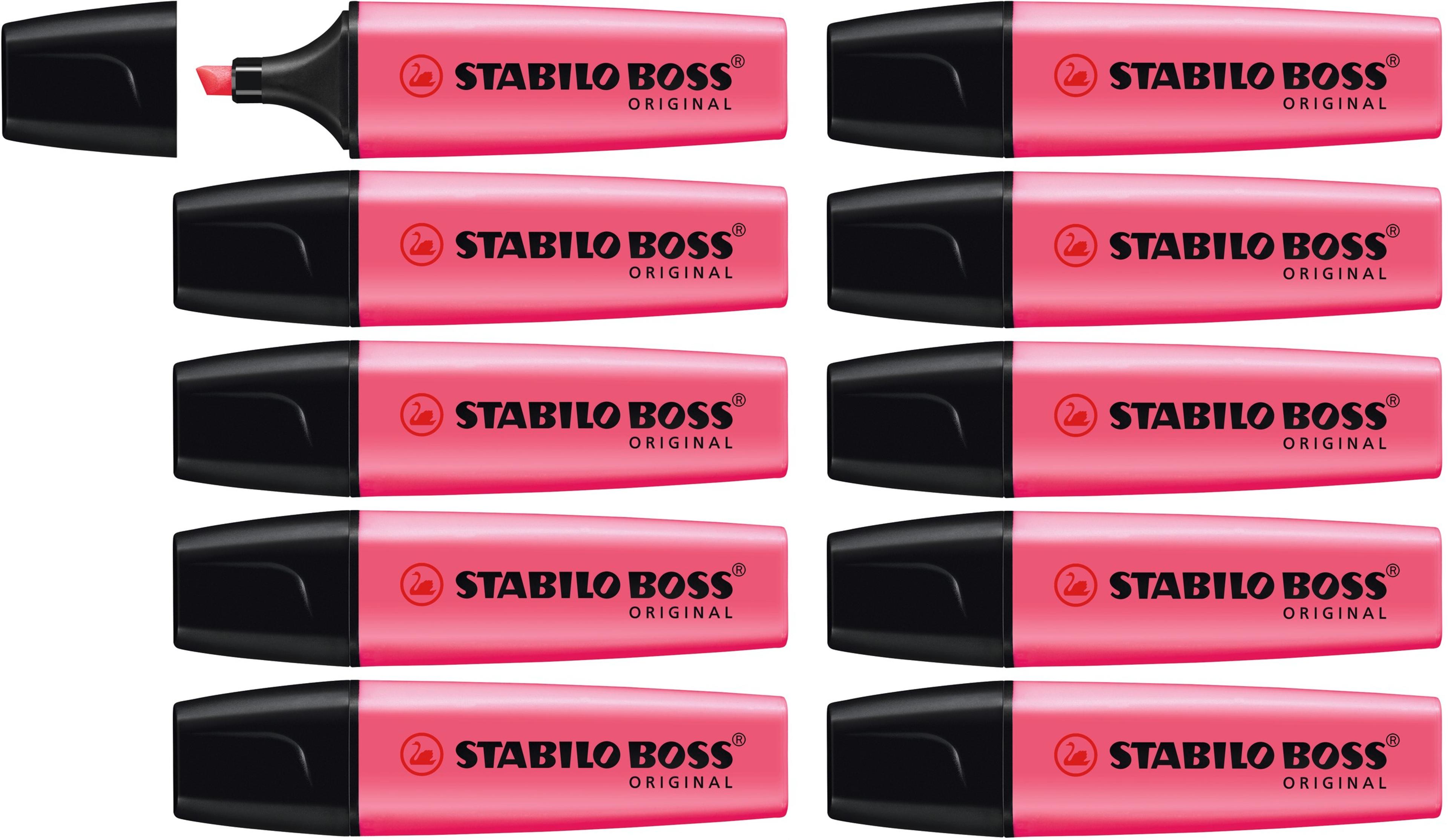 STABILO Boss Original Highlighter - Pink - Pack of 10