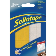 Sellotape® Hook & Loop Pads - 20mm x 20mm - Pack of 24