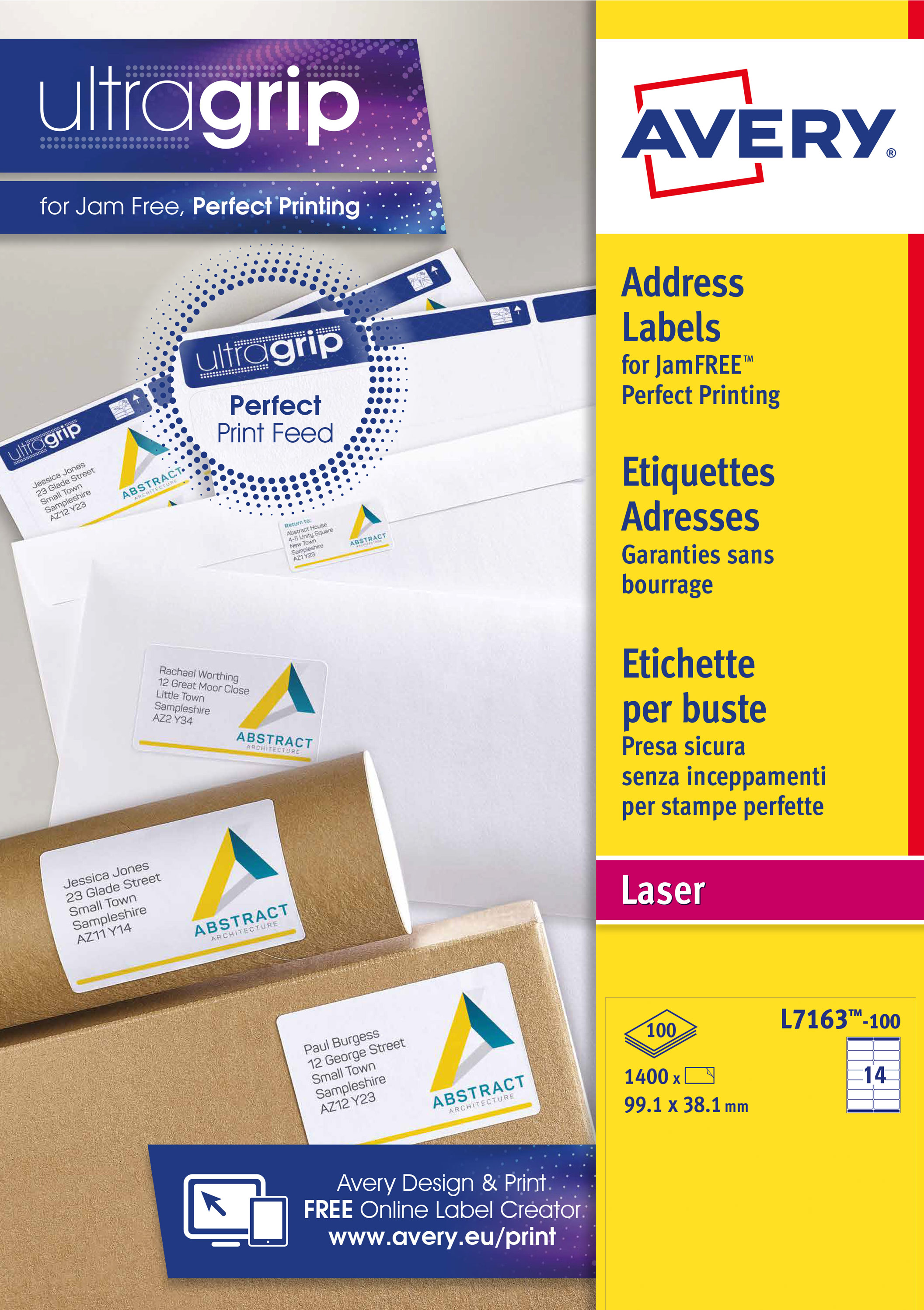 Avery Labels 99.1x38.1mm 14 Per Sht P100