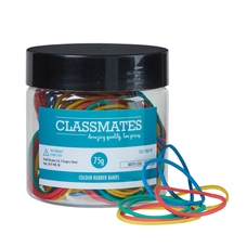 Classmates Rubber Bands - Assorted Sizes and Colours - Pack of 75g