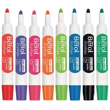 HC270471 - Berol Whiteboard Marker - Assorted Colours - Chisel Tip - Pack  of 8