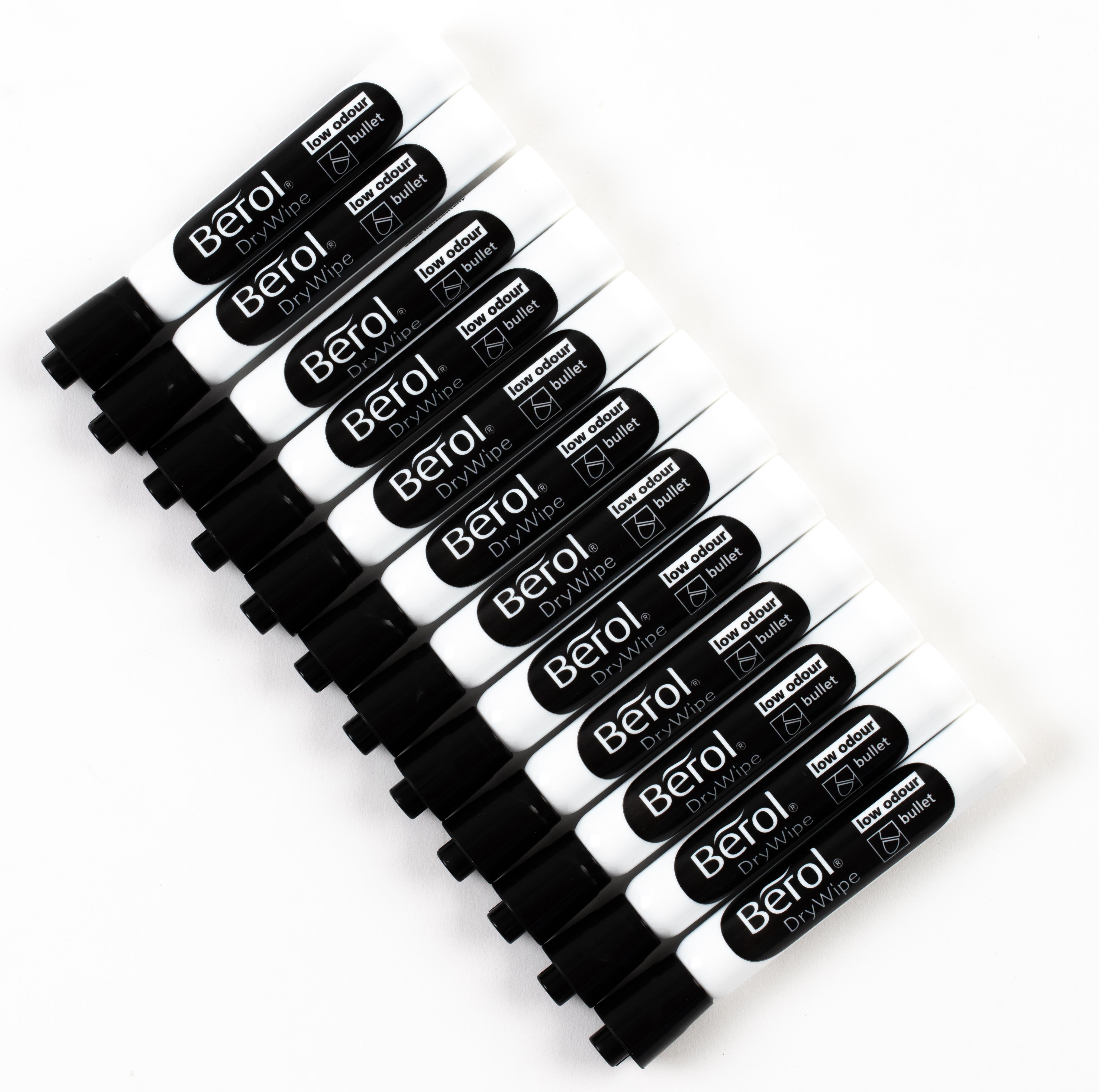 Berol Whiteboard Marker - Black - Bullet Tip - Pack of 12