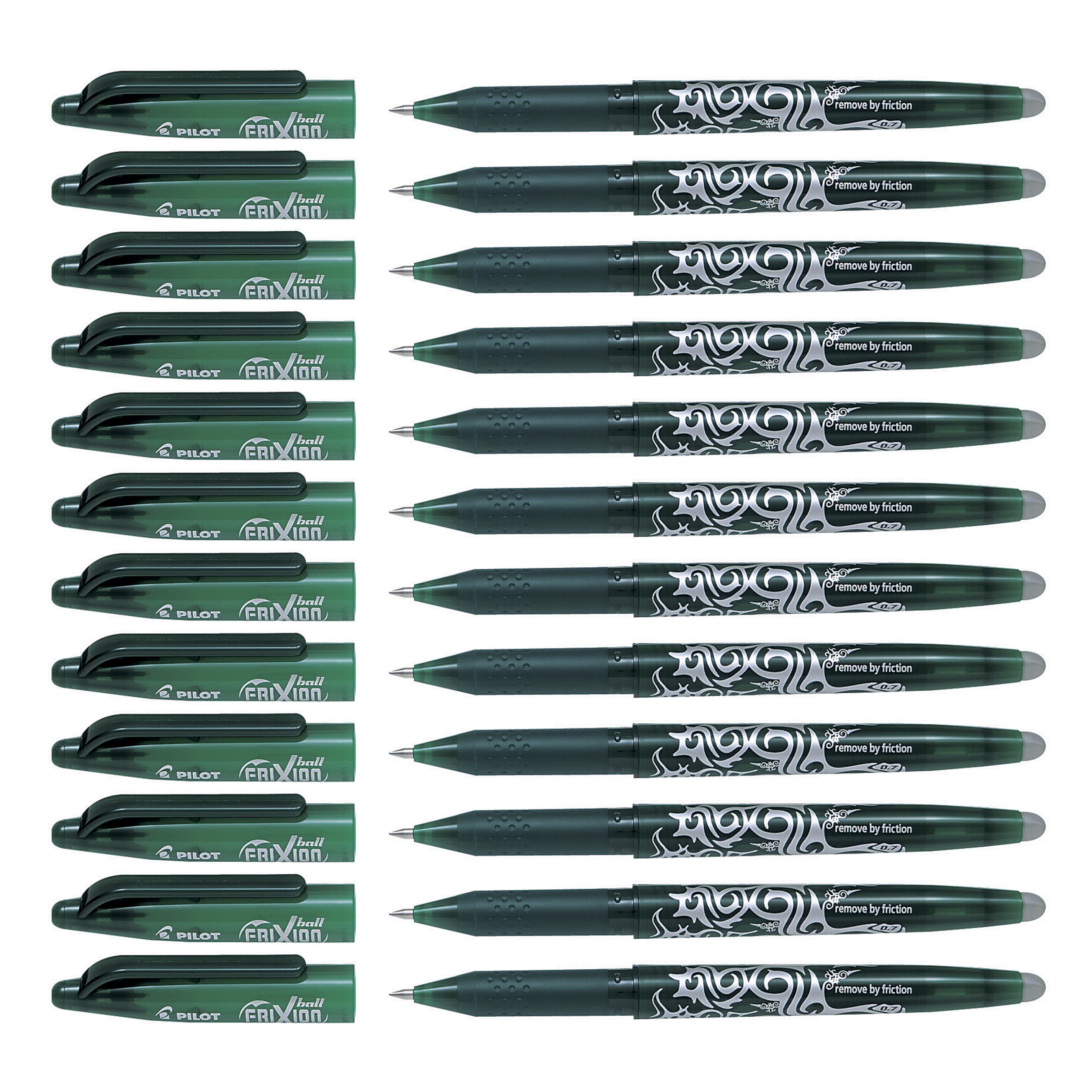 PILOT FriXion Erasable Rollerball Pens - Green - Pack of 12