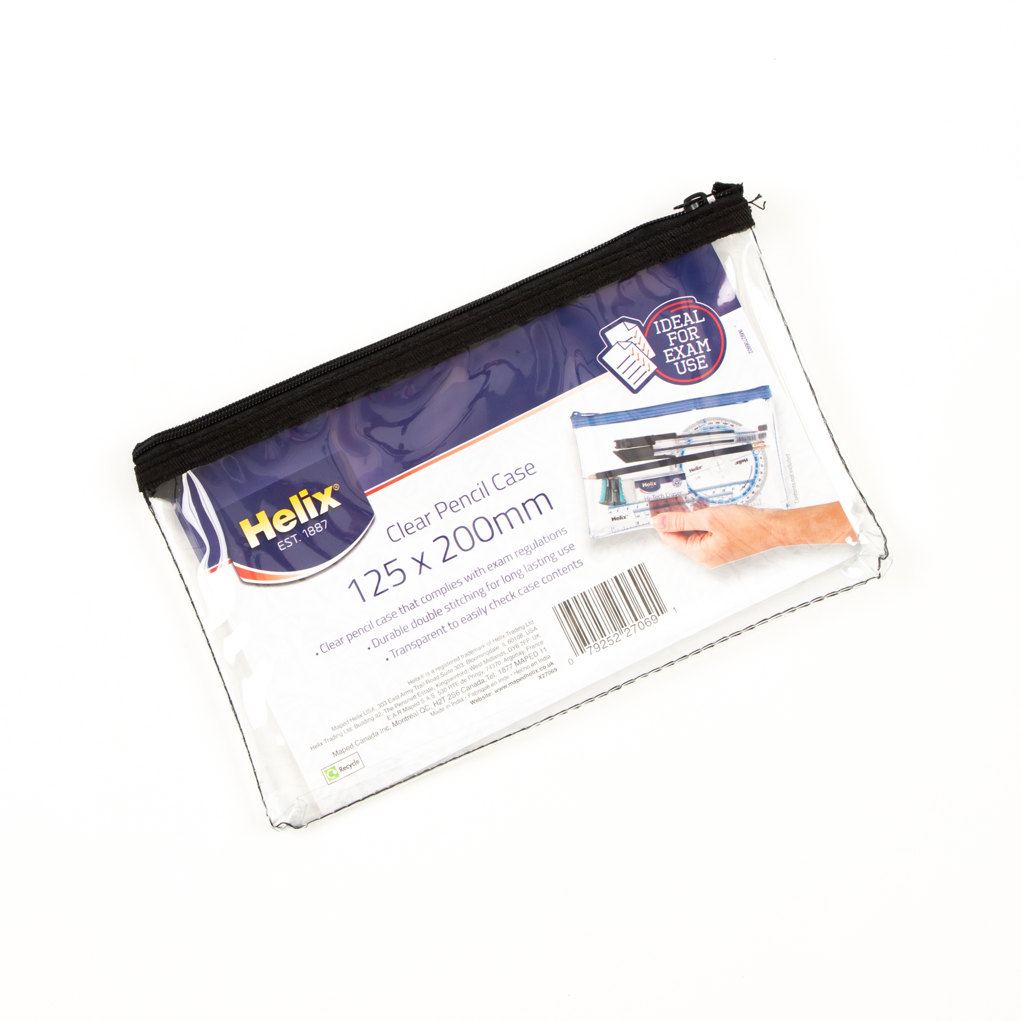 Helix+Pencil+Case+-+Assorted+-+200x125mm+-+Pack+of+12