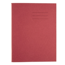 8x6.5" Exercise Book 80 Page, 8mm Ruled With Margin, Red - Pack of 100