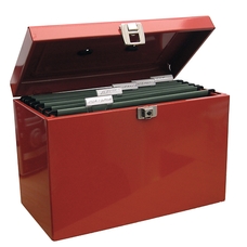 Metal Box File Foolscap Red