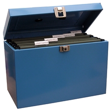 Metal Box File Foolscap Blue