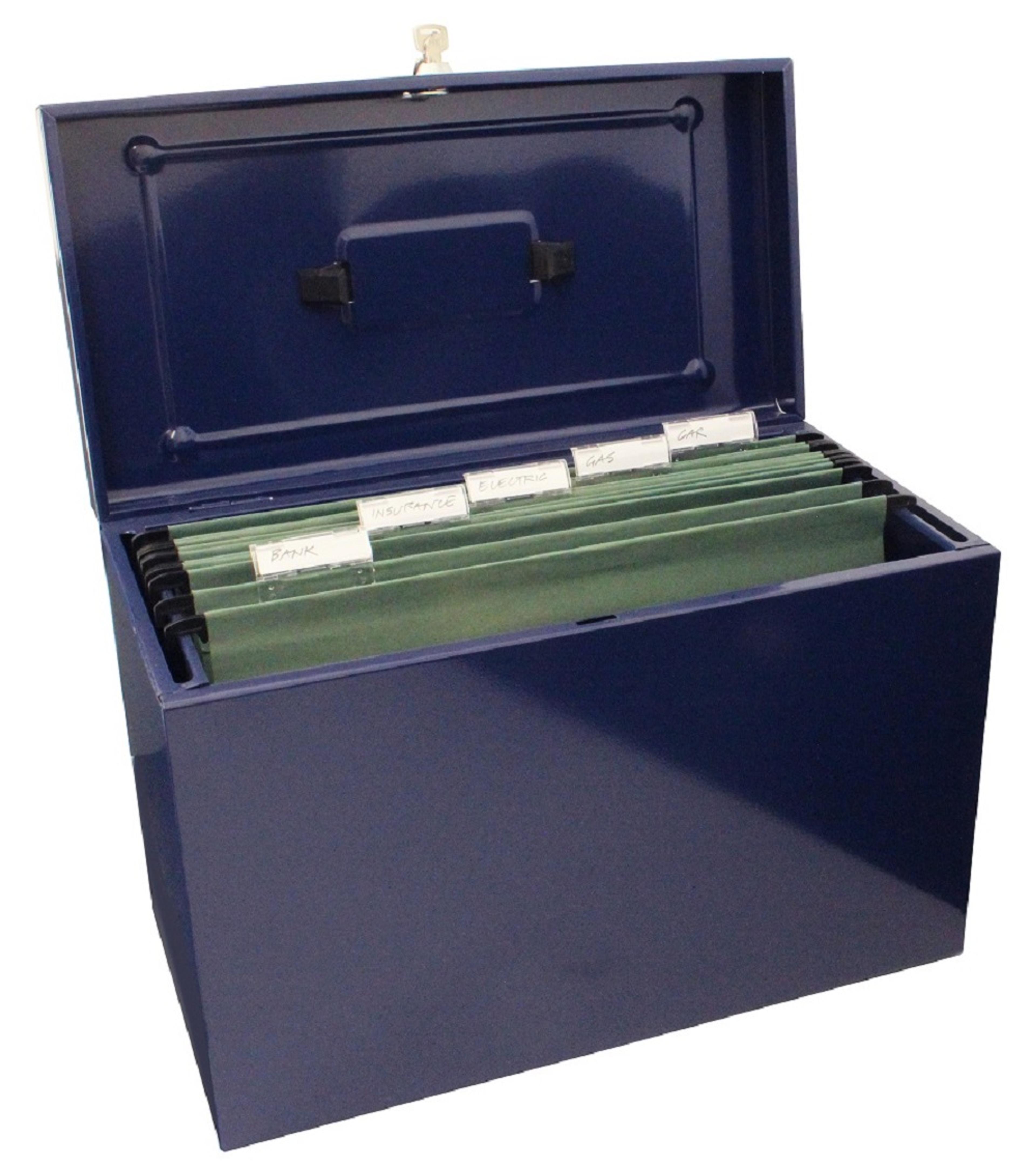 Metal Box File - Foolscap - Blue - Pack of 1