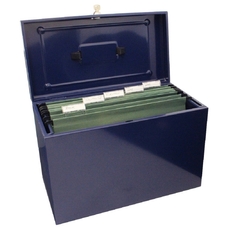 Metal Box File - Foolscap - Blue - Pack of 1