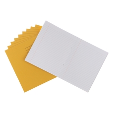 9x7" Exercise Book 64 Page, 8mm Ruled With Margin, Yellow - Pack of 100