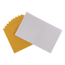9x7" Exercise Book 80 Page, 8mm Ruled With Margin, Yellow - Pack of 100
