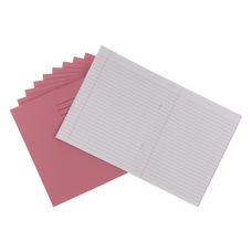 9x7" Exercise Book 80 Page, 8mm Ruled With Margin, Pink - Pack of 100