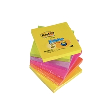 Post-it® Z-Notes - Assorted Neon - 76 x 76mm - Pack of 6