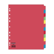 EASTLIGHT Extra Wide 12 Part Europunched Subject Dividers - A4 - Pack of 1