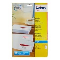 White Avery® Quick-Dry Labels - 21 Labels, 63.5 x 38.1mm