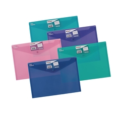 Snopake Polyfile ID Popper Wallet - A4 - Assorted - Pack of 5