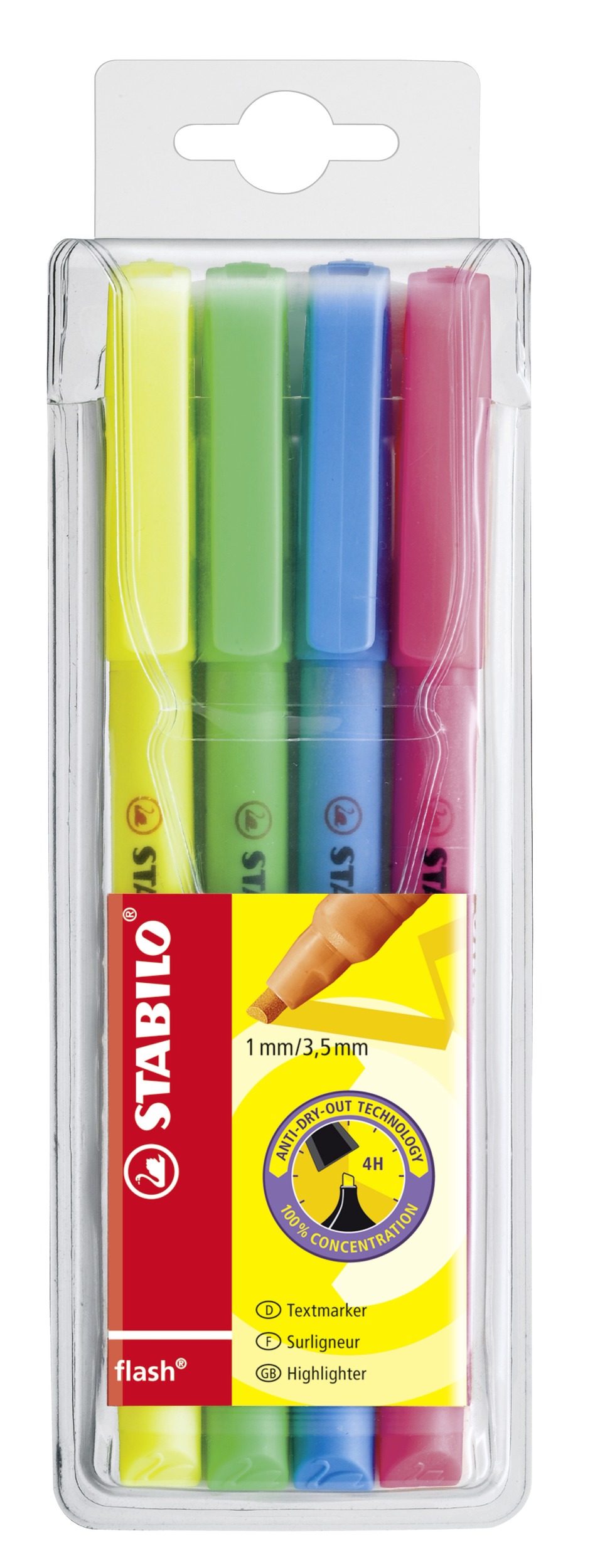 Stabilo Flash H Lghtr Pen Pk4