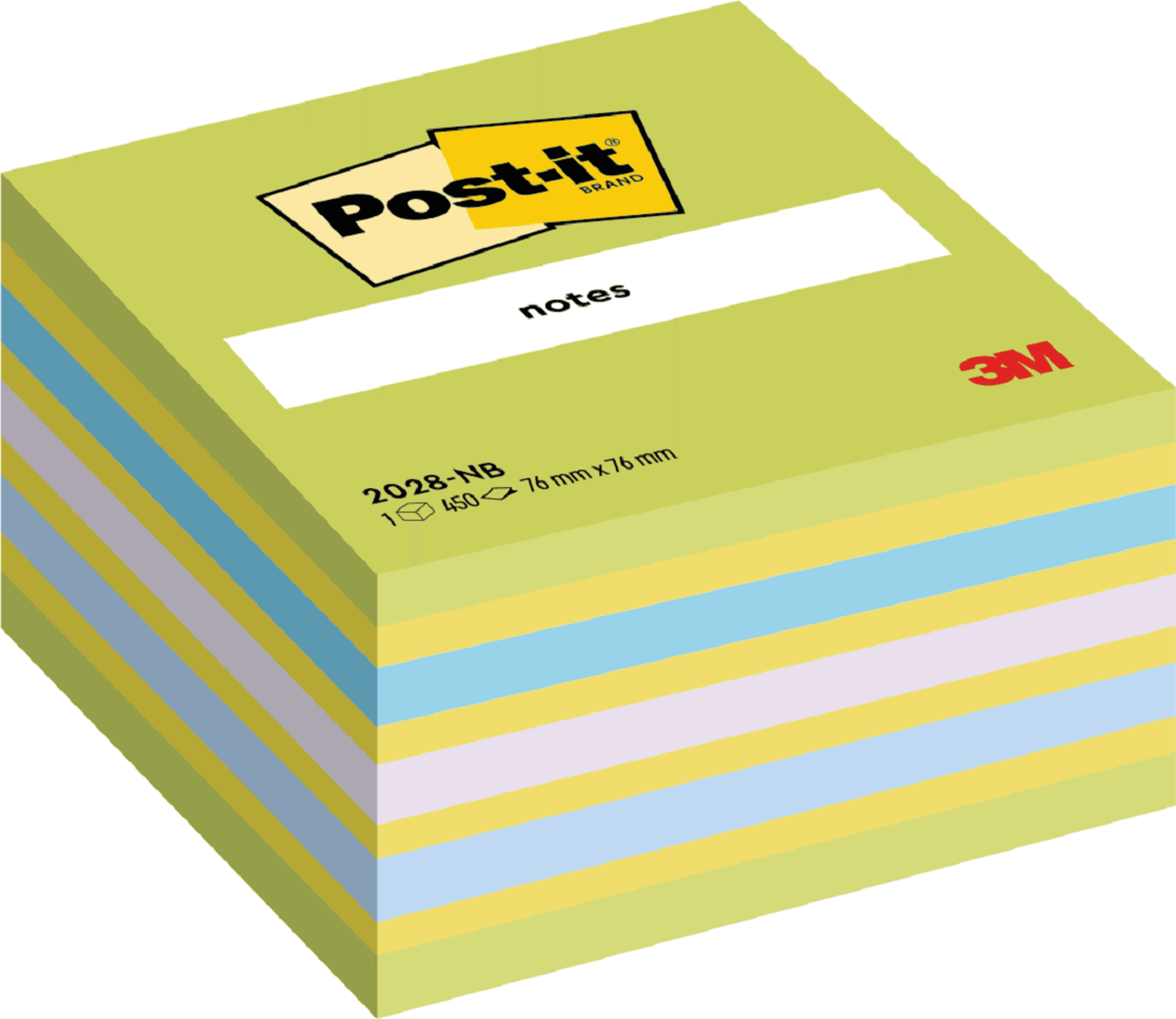 Post-it Notes Cube - Assorted Neon Blue & Green - 76 x 76mm
