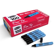 Show-me Drywipe Pen - Fine Tip - Black - Pack of 100