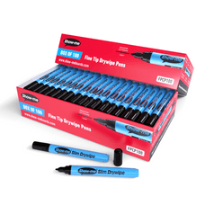 Show-me Drywipe Pen - Fine Tip Black - Pack of 100
