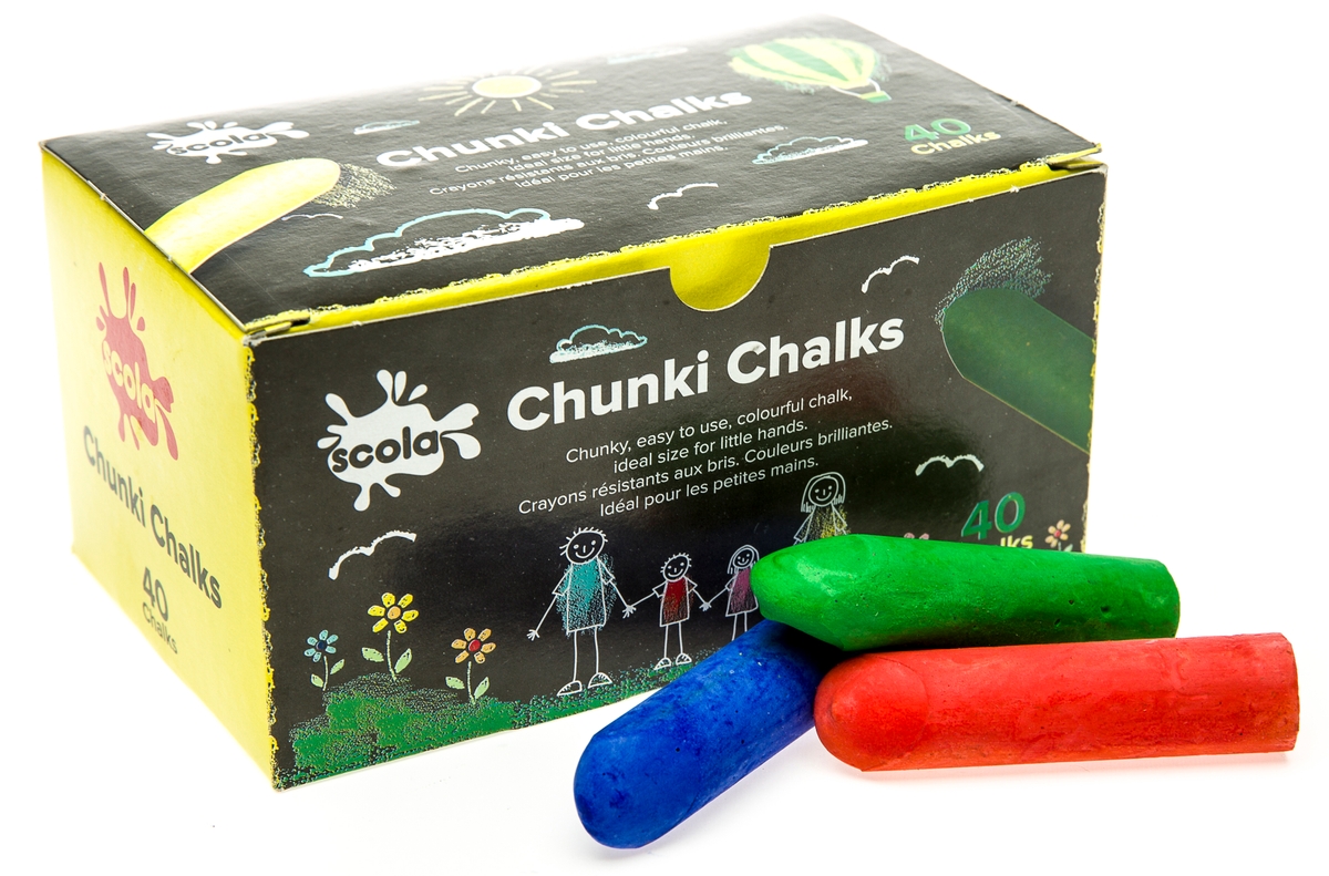 Scola Chunki Chalk - Assorted - Pack of 40 | HE343336 | Findel Education
