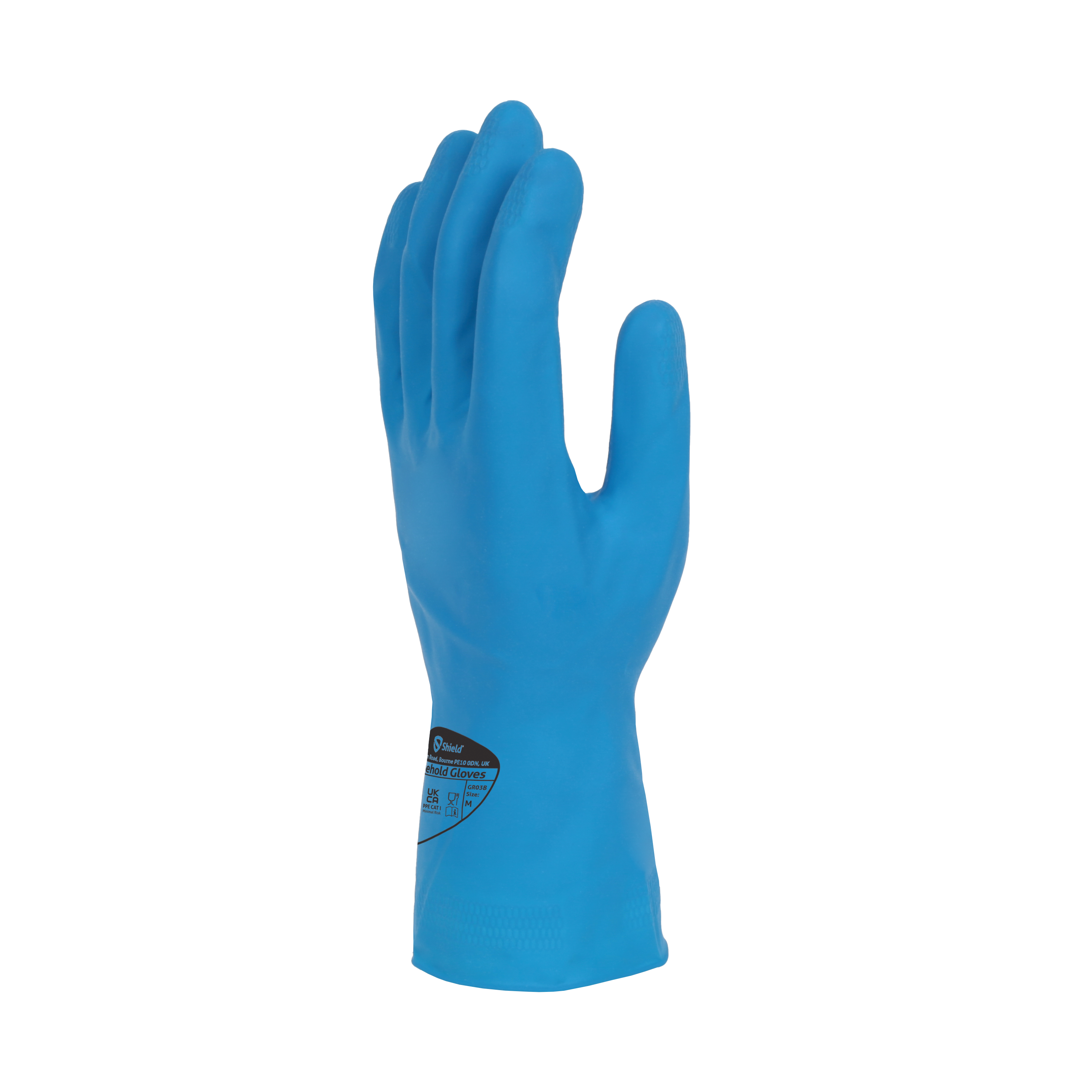 H-hold Rubber Gloves Blu Large