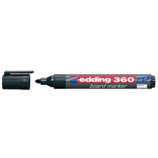 Edding 360 Whiteboard Marker Black, Bullet Tip - Pack of 10