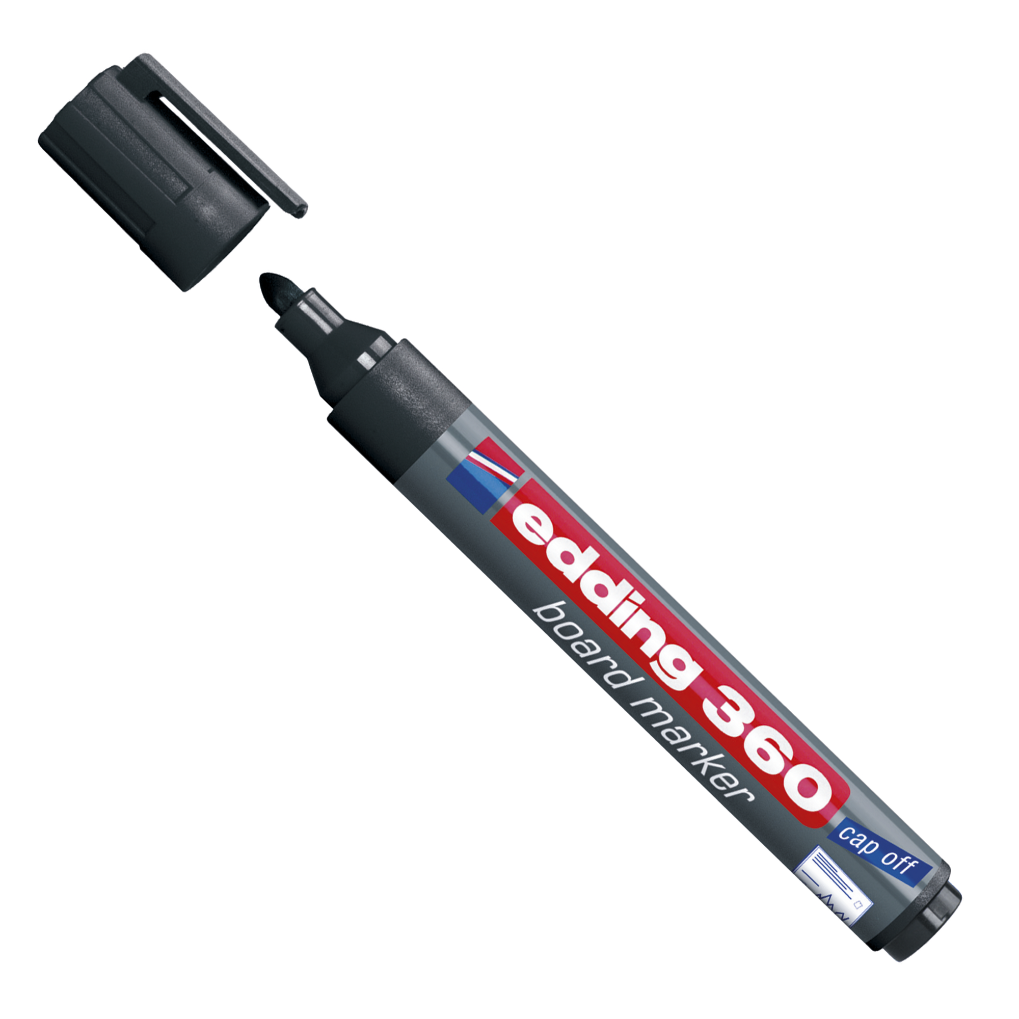 Edding 360 Black Board Marker Whiteboard Dry Wipe Bullet Tip 1.5-3mm 