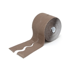 Bordette® Scalloped Corrugated Card Border Roll - 57mm x 15m - Brown