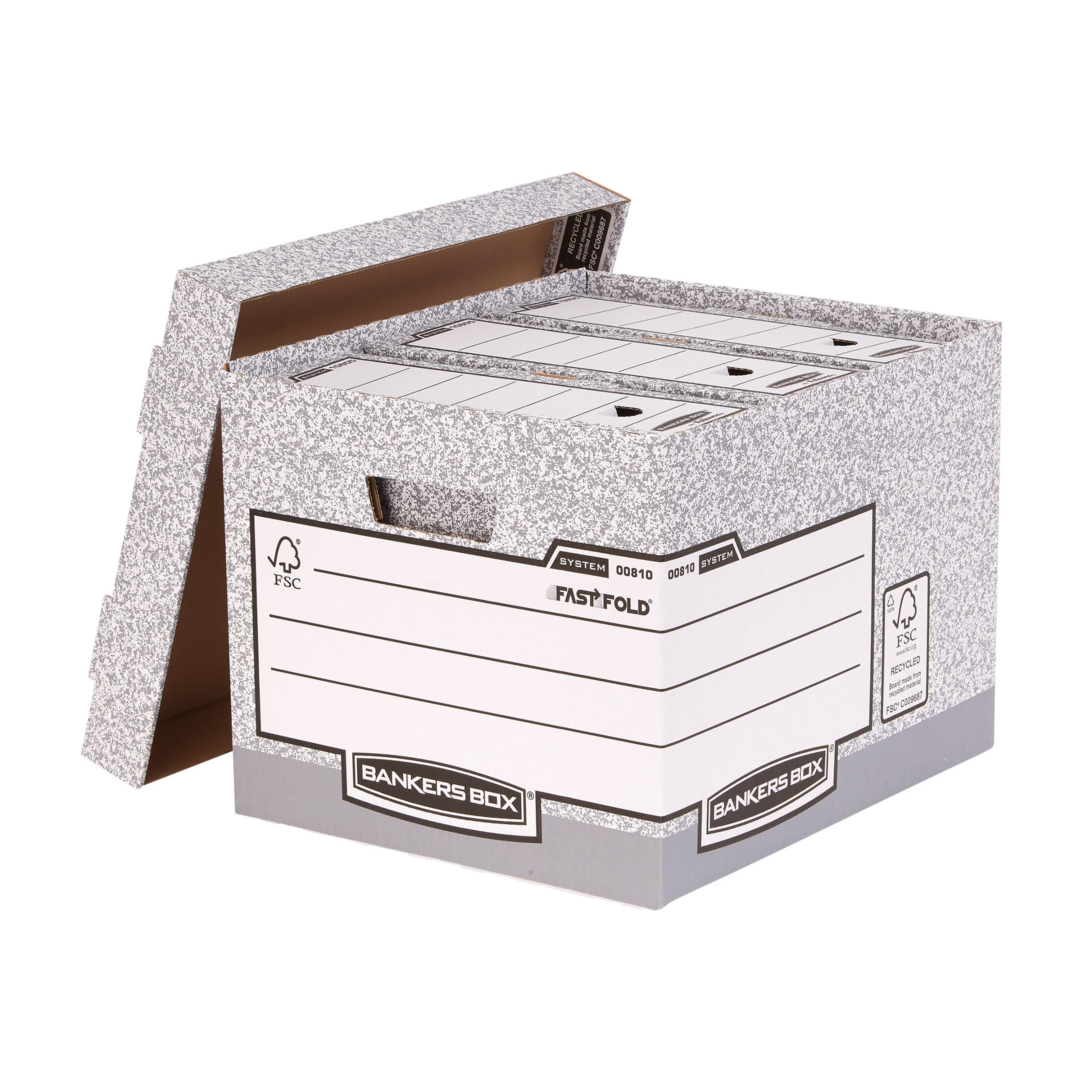 Fellowes Standard Storage Box - Grey/White - Pack of 10