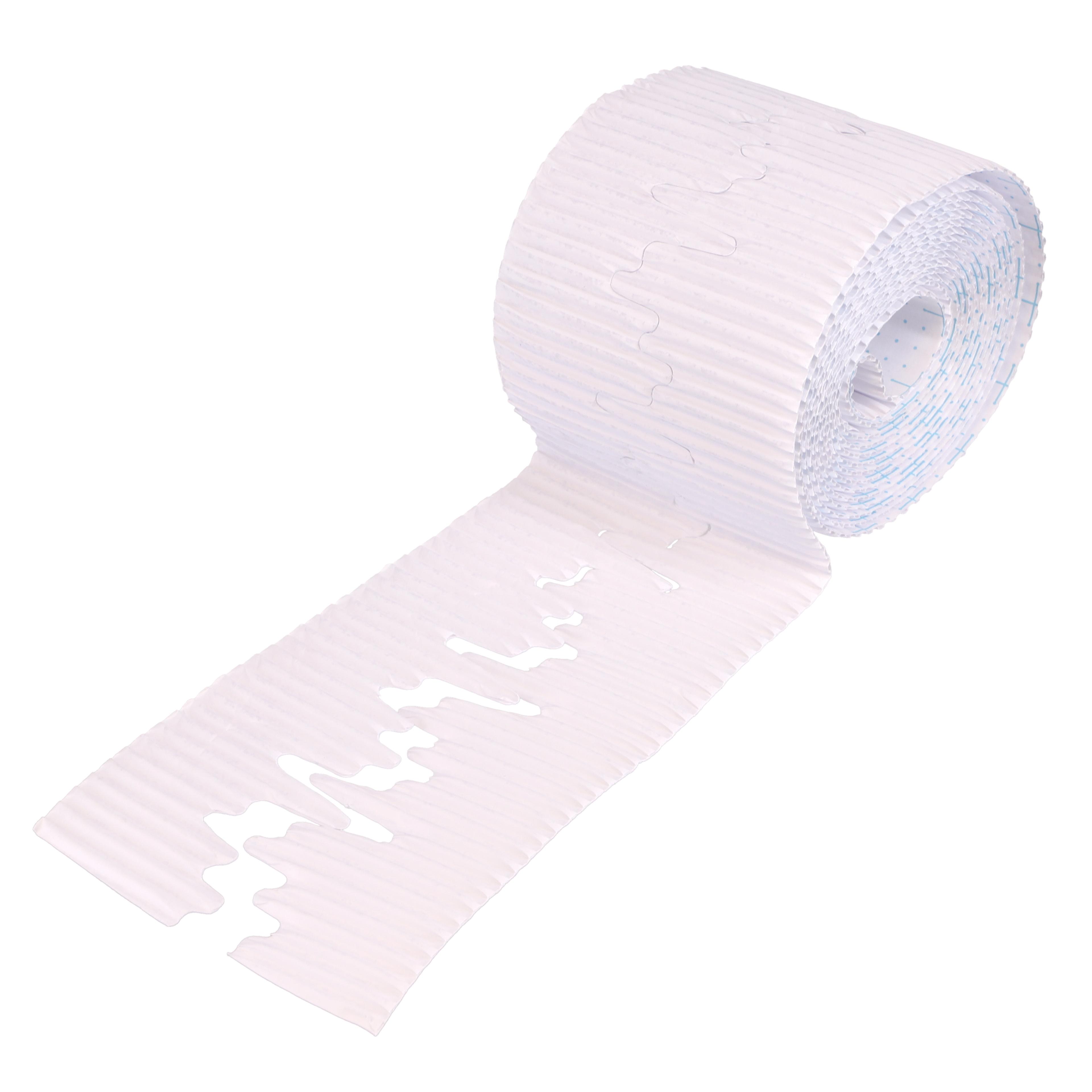 Bordette Icicles Corrugated Border Roll - White - 7.5m
